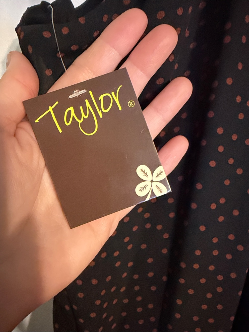 Taylor Black Halter Dress with Small Red Dot Print - Picture 4 of 4